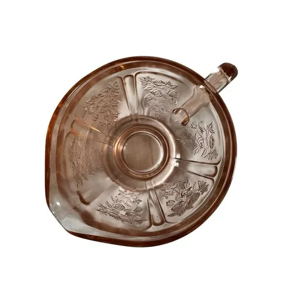 Depression Glass Creamer‎ Sharon Cabbage Rose Pink Vintage 1930s - Picture 3 of 8